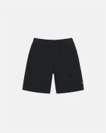 BEACH SHORT BRUSHED BLACK COTTON