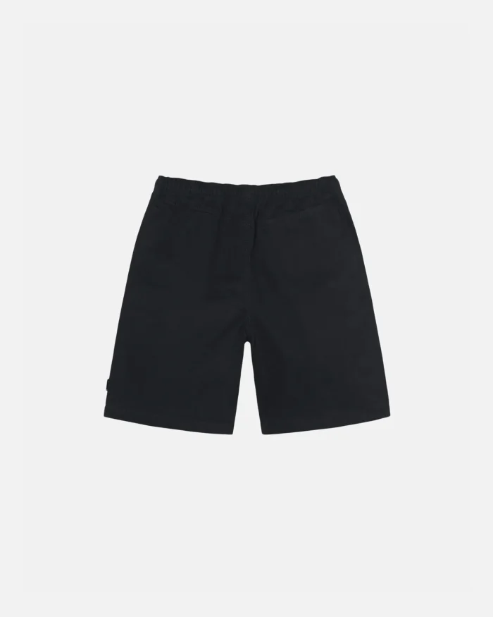 BEACH SHORT BRUSHED BLACK COTTON