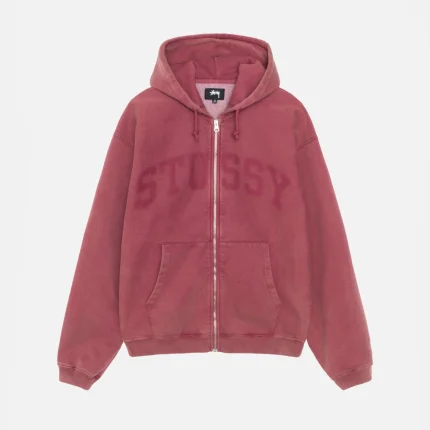 ZIP HOODIE MAROON FADED GRAPHIC