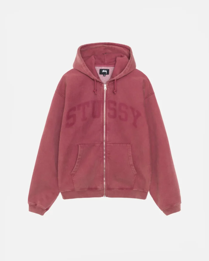 ZIP HOODIE MAROON FADED GRAPHIC