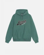 SATIN PATCH GREEN HOODIE