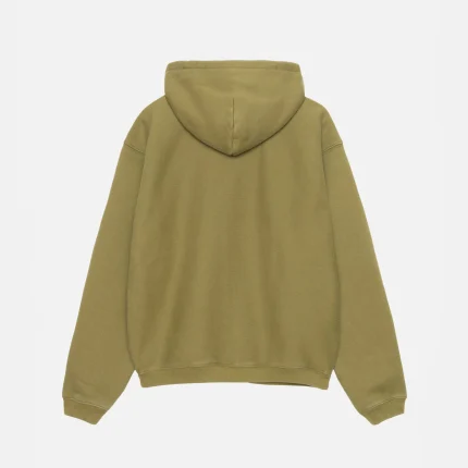 OUTLINE ZIP OLIVE HOODIE