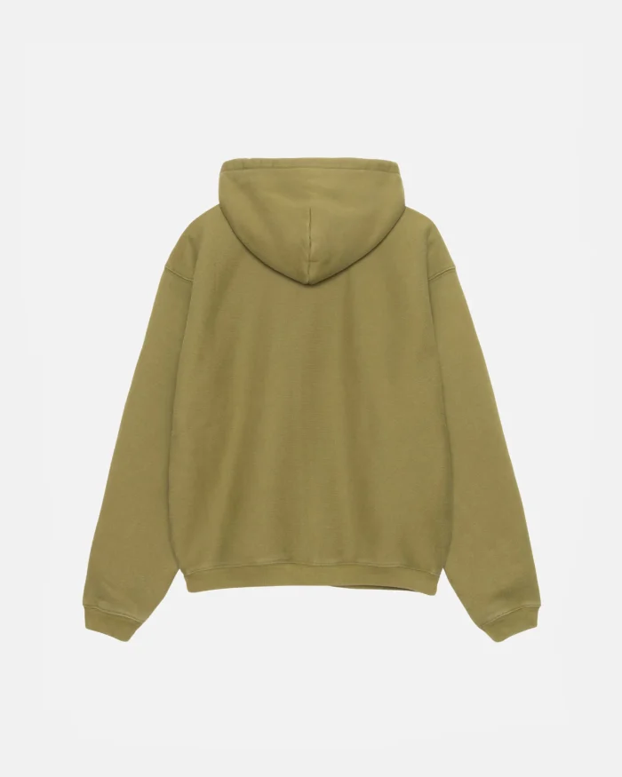 OUTLINE ZIP OLIVE HOODIE