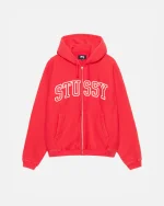 OUTLINE ZIP RED HOODIE