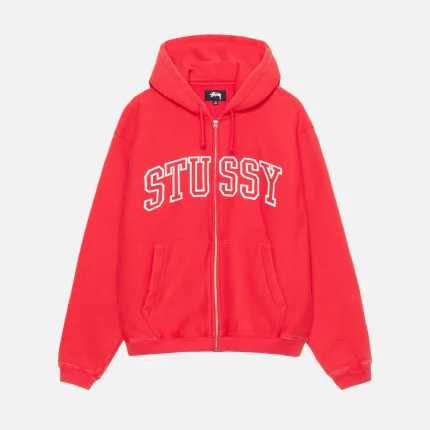 OUTLINE ZIP RED HOODIE