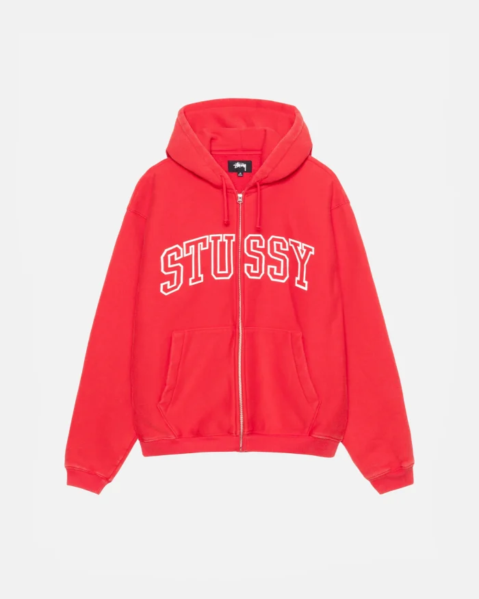 OUTLINE ZIP RED HOODIE