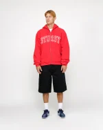 OUTLINE ZIP RED HOODIE