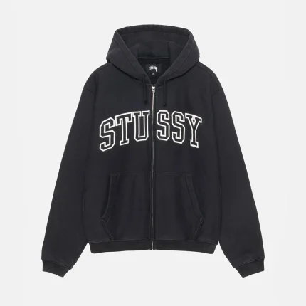 OUTLINE ZIP BLACK HOODIE