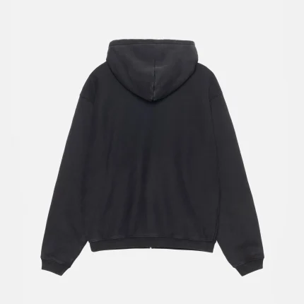 OUTLINE ZIP BLACK HOODIE