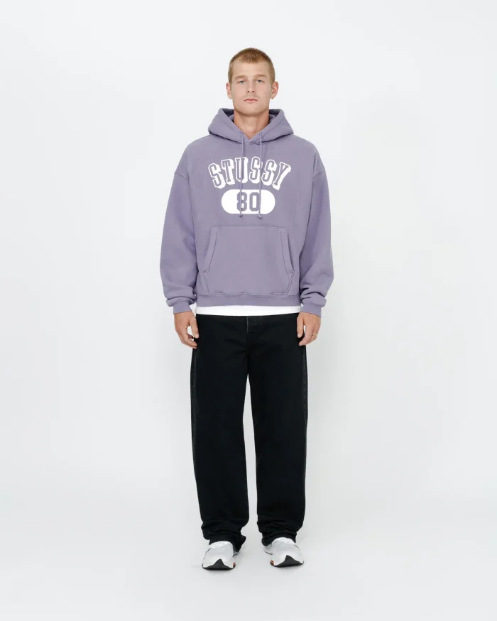 STUSSY 80 RELAXED PURPLE HOODIE