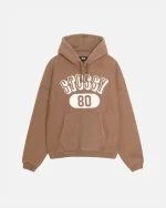 STUSSY 80 RELAXED BROWN HOODIE