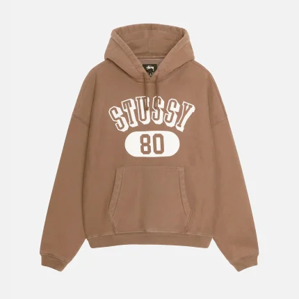 STUSSY 80 RELAXED BROWN HOODIE