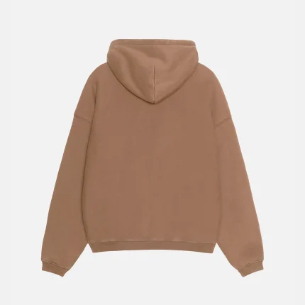 STUSSY 80 RELAXED BROWN HOODIE