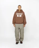 STUSSY 80 RELAXED BROWN HOODIE