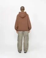 STUSSY 80 RELAXED BROWN HOODIE