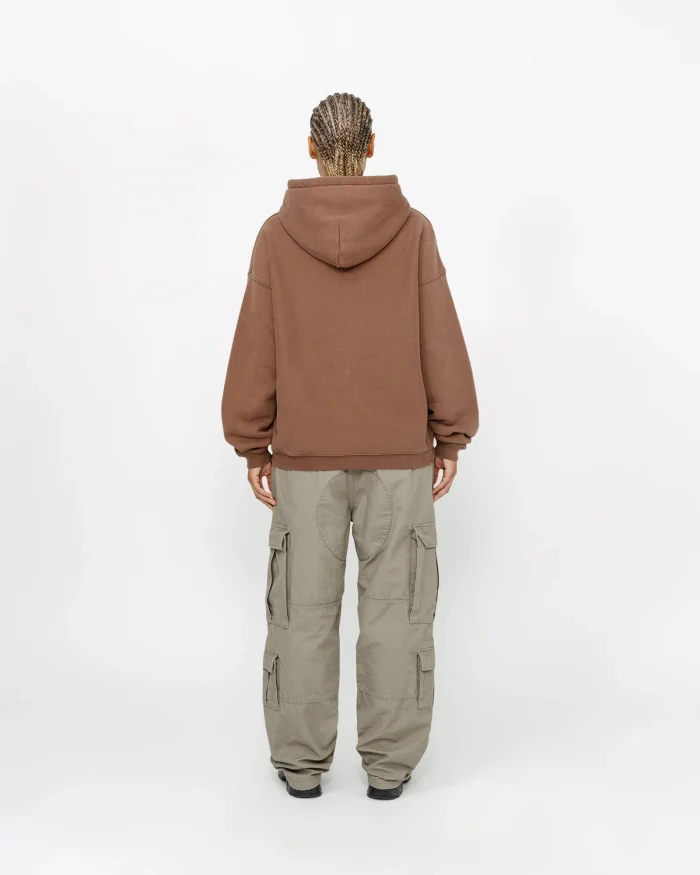 STUSSY 80 RELAXED BROWN HOODIE