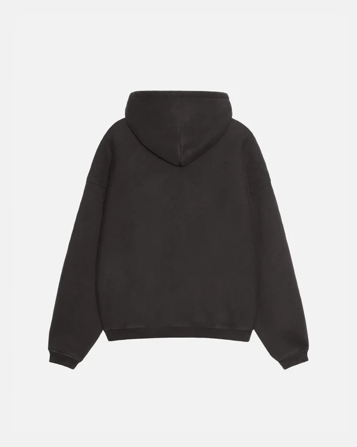 STUSSY 80 RELAXED BLACK HOODIE