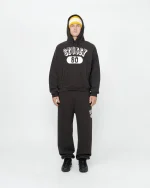 STUSSY 80 RELAXED BLACK HOODIE