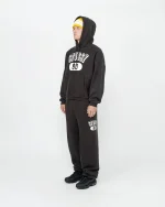 STUSSY 80 RELAXED BLACK HOODIE