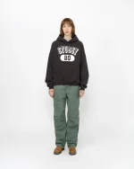 STUSSY 80 RELAXED BLACK HOODIE