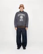 OVERLOCK VARSITY RAGLAN GREY CREW