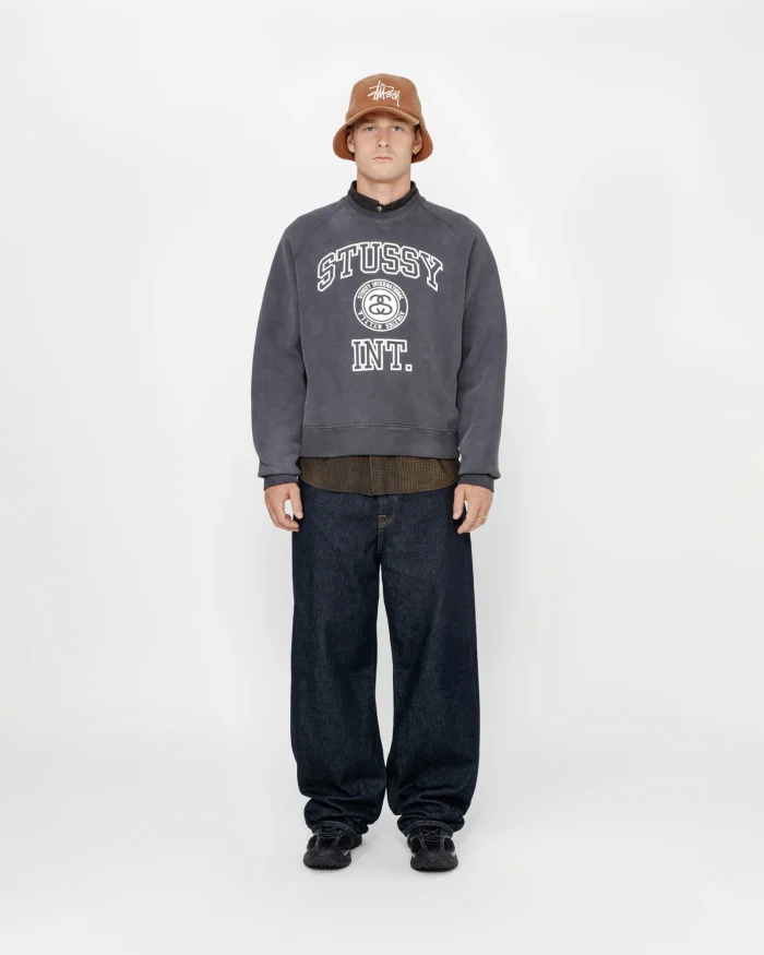 OVERLOCK VARSITY RAGLAN GREY CREW