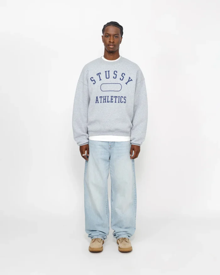 STÜSSY ATHLETICS GREY CREW