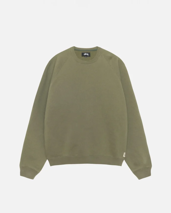 FLEECE RAGLAN OLIVE CREW