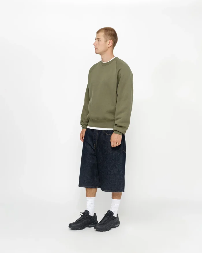 FLEECE RAGLAN OLIVE CREW