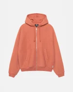 FLEECE RAGLAN ZIP BRICK HOODIE