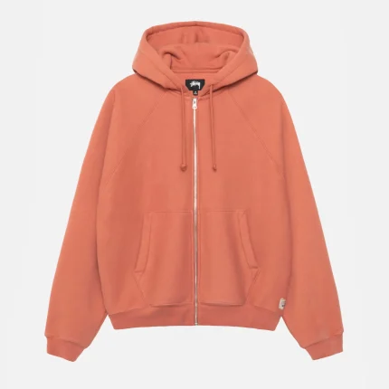 FLEECE RAGLAN ZIP BRICK HOODIE