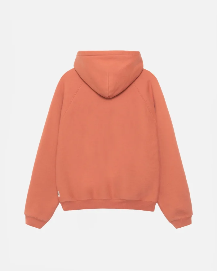 FLEECE RAGLAN ZIP BRICK HOODIE