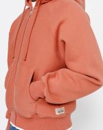 FLEECE RAGLAN ZIP BRICK HOODIE