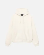 FLEECE RAGLAN ZIP OFF WHITE HOODIE