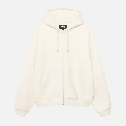 FLEECE RAGLAN ZIP OFF WHITE HOODIE