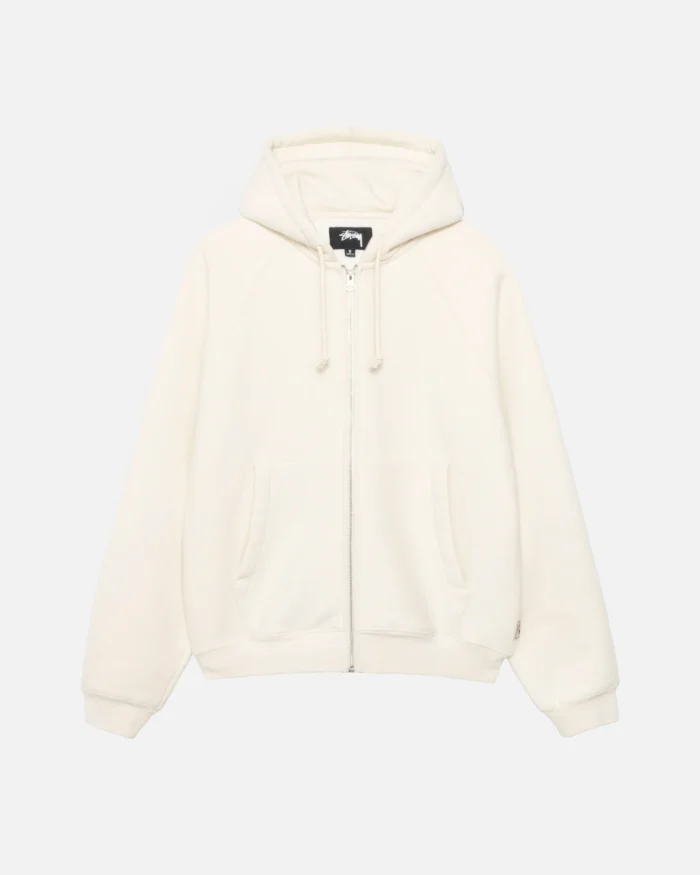 FLEECE RAGLAN ZIP OFF WHITE HOODIE