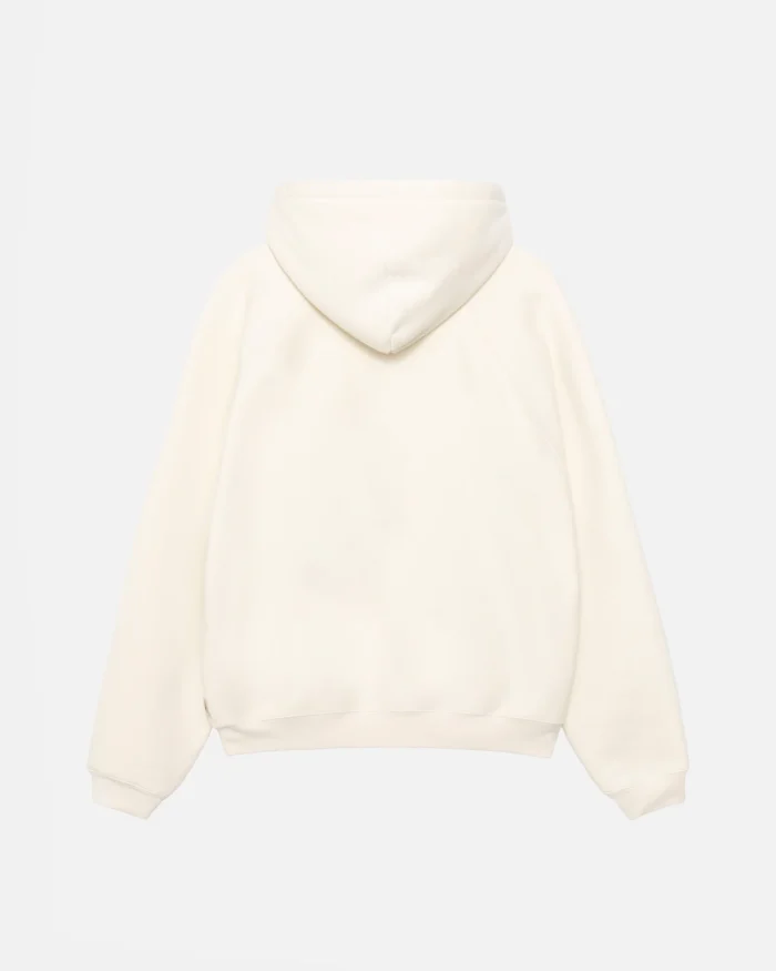 FLEECE RAGLAN ZIP OFF WHITE HOODIE