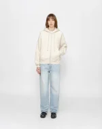 FLEECE RAGLAN ZIP OFF WHITE HOODIE