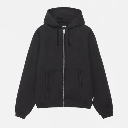 FLEECE RAGLAN ZIP BLACK HOODIE