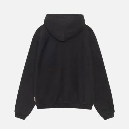 FLEECE RAGLAN ZIP BLACK HOODIE