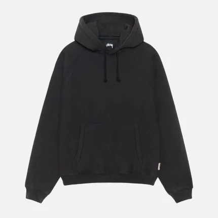 FLEECE RAGLAN WASHED BLACK HOODIE