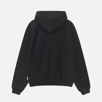 FLEECE RAGLAN WASHED BLACK HOODIE