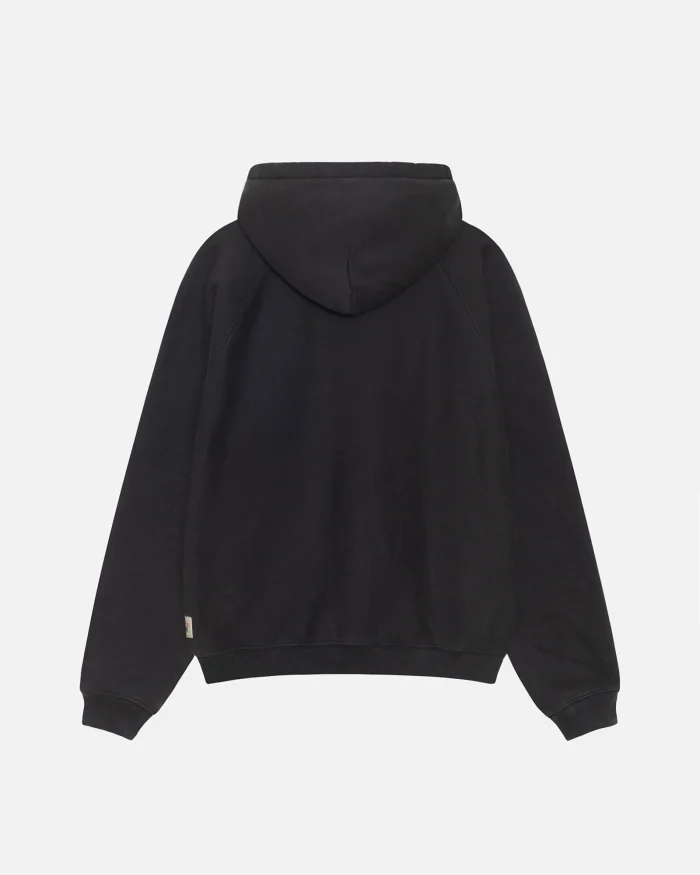 FLEECE RAGLAN WASHED BLACK HOODIE