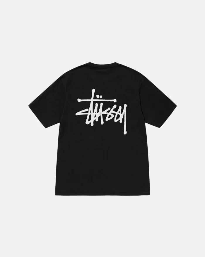 BASIC STÜSSY BLACK TEE PIGMENT DYED