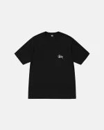 BASIC STÜSSY BLACK TEE PIGMENT DYED