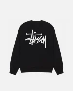 BASIC STÜSSY BLACK CREW PIGMENT DYED