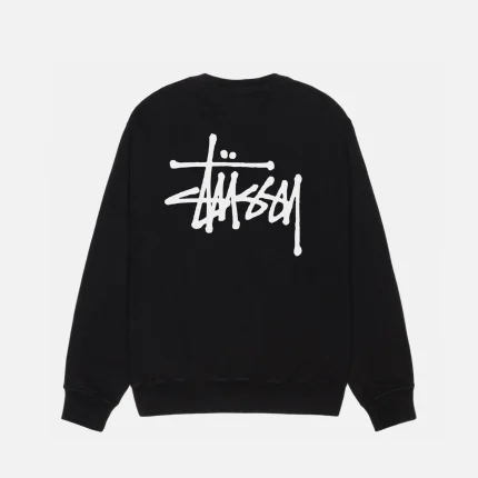 BASIC STÜSSY BLACK CREW PIGMENT DYED