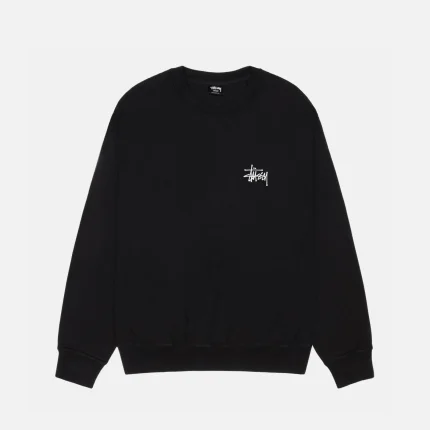 BASIC STÜSSY BLACK CREW PIGMENT DYED