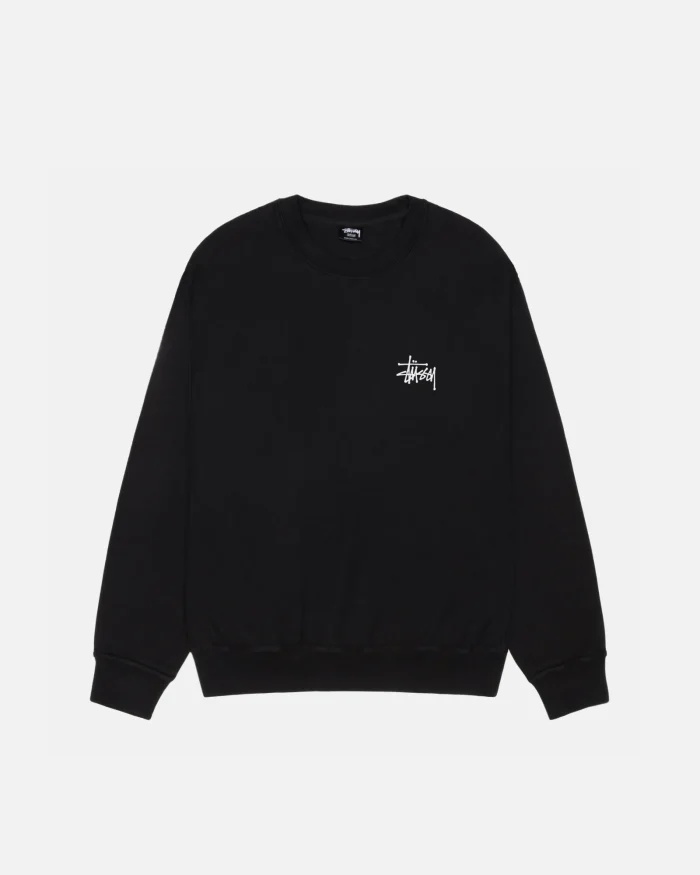 BASIC STÜSSY BLACK CREW PIGMENT DYED