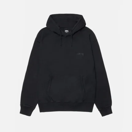 SMOOTH STOCK BLACK HOODIE PIGMENT DYED